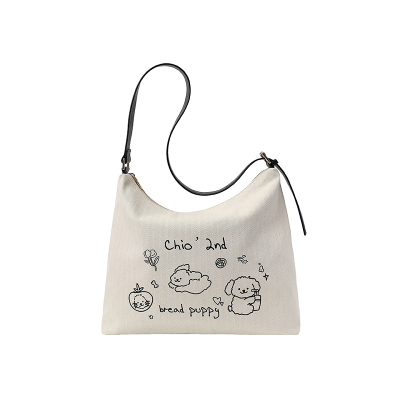 Chio2nd面包小狗涂鸦托特包