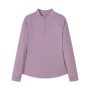 拓路者户外登山跑步速干运动上衣春秋半开襟贴身快干衣长袖T恤女