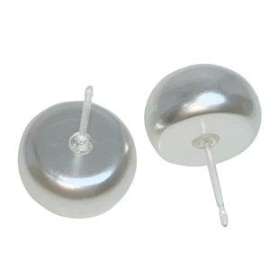 半圆珍珠耳钉女新款扁圆防过敏养耳洞树脂胶针耳饰耳骨钉塑料耳针