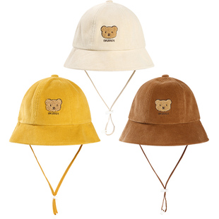 伊米伦婴儿帽子秋冬宝宝渔夫帽盆帽纯棉可爱儿童帽子男女防风遮阳