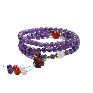 天然紫水晶多圈手串紫砂九尾狐手链项链女神款气质时尚小礼品手饰