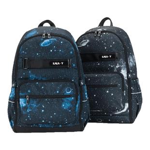 卡拉羊书包星空书包一体打开双肩背包日常初中生可挂行李箱高年级