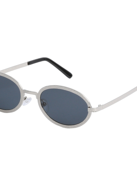 VINTAGETASTE 椭圆形银框灰片高级感金属纹理uv400墨镜太阳眼镜