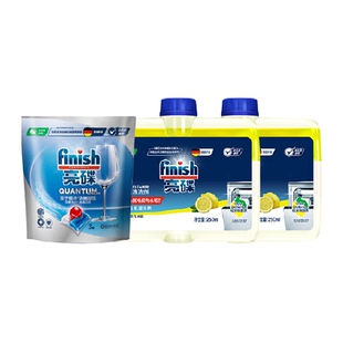 finish/亮碟机体清洁剂250ml/瓶*2+洗碗凝珠小样3只/袋