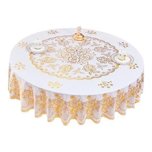 圆桌布防水防油免洗大圆形餐桌垫家用台布轻奢高级感防烫pvc防滑