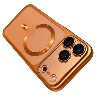 适用iphone17promax磁吸手机壳磨砂半透明苹果17pro电镀自带镜头膜16pm网红时尚简约爆款15por全包防摔保护套