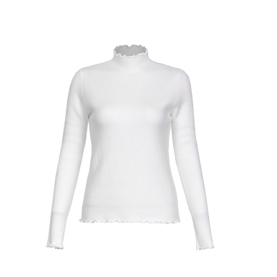 百丝修身显瘦半高领打底针织衫2025冬纯色长袖圆领加绒保暖上衣女