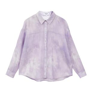 vq区绫致Vero Moda衬衫25春夏亮闪面料肌理感扎染衬衫基础通勤