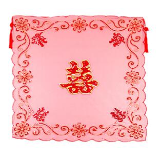 新娘红盖头结婚半透明头纱秀禾服喜帕中式婚礼红色蒙头巾婚庆用品