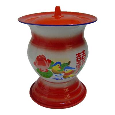 防滑老式搪瓷成人高脚痰盂