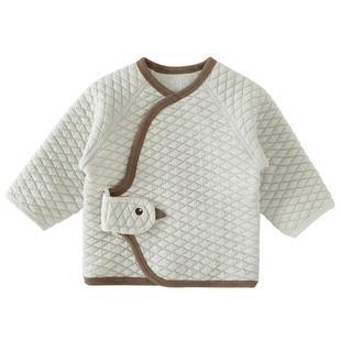 新生儿半背衣秋冬保暖初生儿和尚服婴儿衣服夹丝宝宝秋衣单件上衣