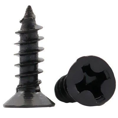黑色十字沉头自攻铁螺丝尖尾螺钉