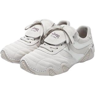 Jeep复古德训鞋女百搭平底女鞋2026春季休闲运动鞋女轻便软底跑步