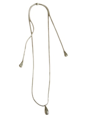 镀银抽拉调节长度中长链水滴项链