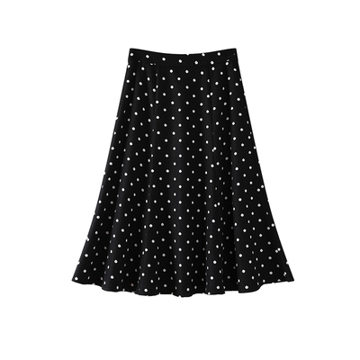 OSA法式复古气质通勤波点半身裙