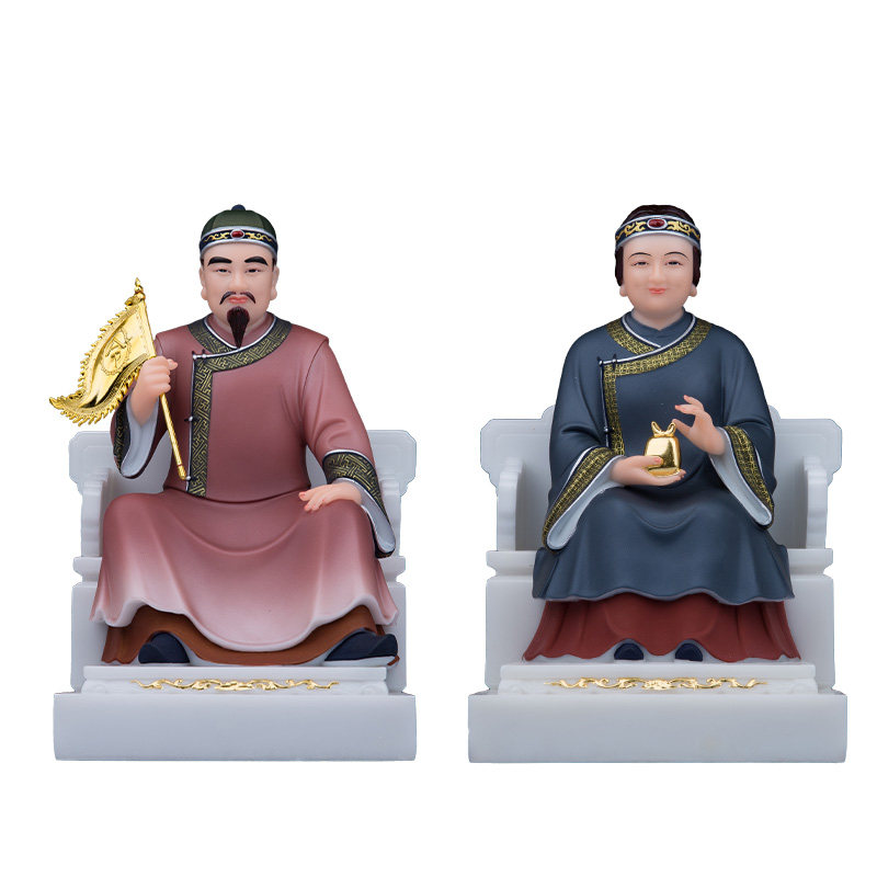 王帅主桌面神像汉白玉中式