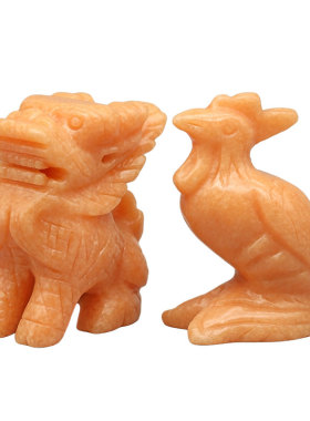 祥安阁吉凤麟富石雕摆件2026年马年西南方位吉祥物破财位摆设一对