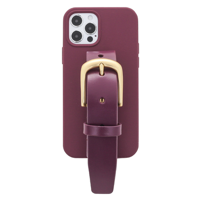 新款牛皮梅子色苹果复古