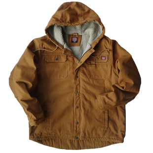 胸126-146CM加肥加大码胖男秋冬季 连帽摇粒绒多袋工装棉夹克2203