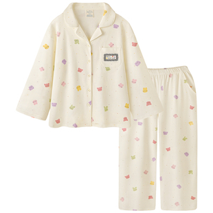 【超柔软】纯棉睡衣女新款磨毛长袖春秋家居服宽松全棉女生套装