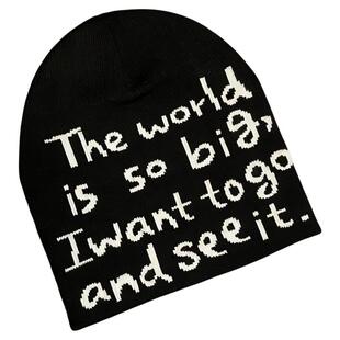 nojob vintage古着 美式复古标语提花冷帽秋冬男女同款保暖针织帽