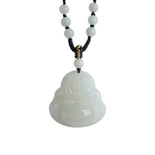 正品明星同款天然和田玉弥勒佛吊坠转运护身符佛公玉佩挂件送女友