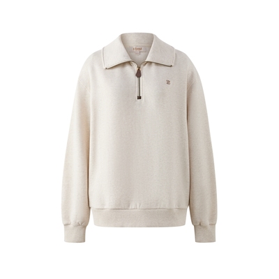 ELAND卫衣翻领长袖半开拉链