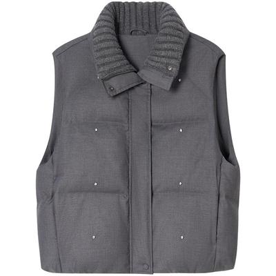 ToyzY钉钻立领羽绒马甲女新国标90鸭绒2025冬新款ZC35508070