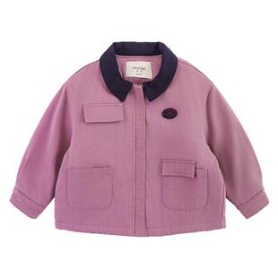 幼悠女童棉服冬季新款巴恩风工装保暖夹克纯棉防风时尚小女孩冬装