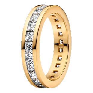 Pandora潘多拉无限光环戒指槽镶工艺金色精致礼物象征永恒寓意