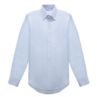 CULTUM意式复古大尖领纽扣领衬衫男士长袖免烫易打理商务休闲衬衣