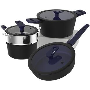 煎锅平底锅不粘锅家用炒菜锅汤锅电磁炉专用锅具蓝钻加深烹饪小锅