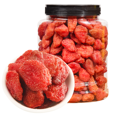 可味草莓干含罐500g水果干