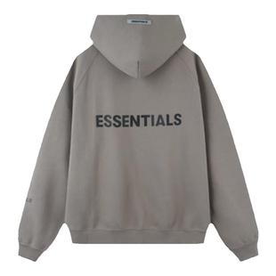正品美式ESSENTIALSKKK拉链卫衣外套女重磅开衫字母复线宽松加绒