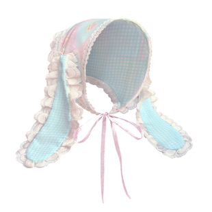 marshmellow少女商店2025新女款法式田园风蕾丝三角巾款头巾发带