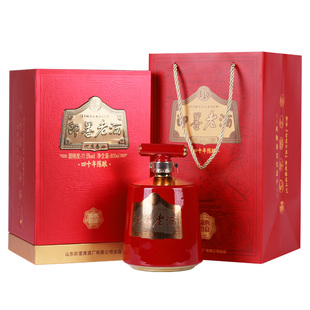 即墨老酒鸿运当头四十年陈酿坛装礼盒甜型黄酒800ml 送手提袋