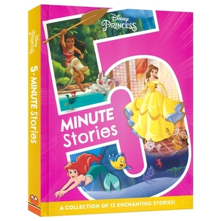 迪士尼公主5分钟故事合集 5 Minute Stories Disney Princess 6-9岁 英语故事绘本 亲子读物 小学课外阅读 英文原版进口儿童图书