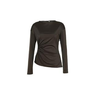 【精简衣橱】Marisfrolg玛丝菲尔春新款一字领捏褶收腰上衣