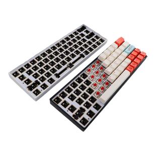 无线蓝牙RGB热插拔全键无冲64/75/87客制化机械键盘套件铝坨坨