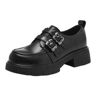 St&Sat/星期六春秋英伦牛津鞋厚底乐福鞋深口小皮鞋女SSE1112C3Y