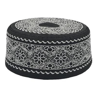 礼拜帽男士新款回民黑底白花沙特