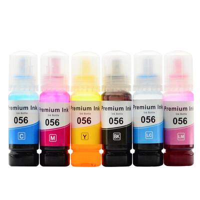 适用爱普生056墨水EPSON L18058 L8058打印机墨水6色墨仓式喷墨照片专用黑色彩色填充连供墨汁补充装颜料墨水