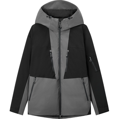 森马防风三防外套拼色户外棉服男