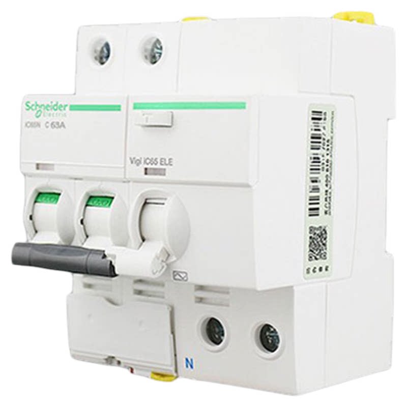 施耐德A9空气开关3P1P+N40安断路器A9100a63A带漏电保护器4P 2P