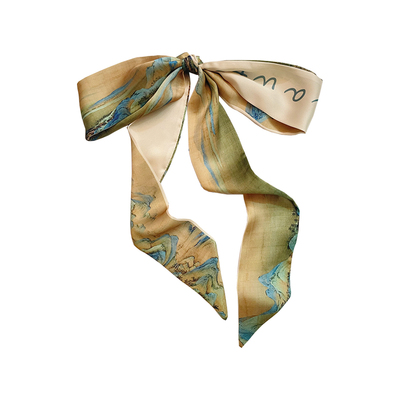 千里江山国风水墨油画发带