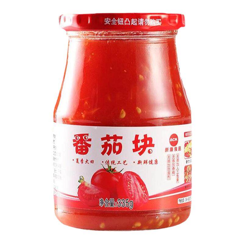25年新康新疆西红柿罐头335g番茄块0添加剂0脂肪去皮西红柿酱家用