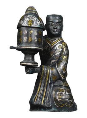 婚庆道具仿古错金银青铜器宫灯