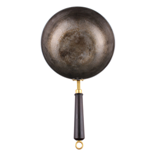 平野匠归手工锻打老式铁锅平底小炒锅煎锅家用炒菜不沾锅无涂层