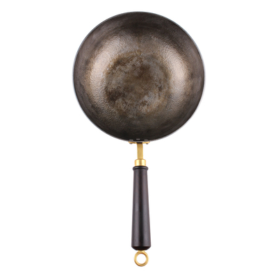 平野匠归手工锻打老式铁锅平底小炒锅煎锅家用炒菜不沾锅无涂层