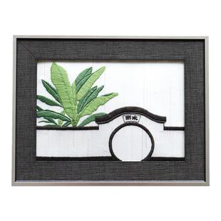 二十四节气雨水刺绣雨打芭蕉diy手绣工艺品礼物摆件手工材料包